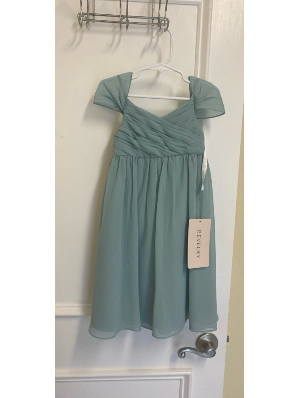 Revelry Girls Blue Formal Flower Girl Jr Brides Maid Lily Chiffon MIDI Dress 2T